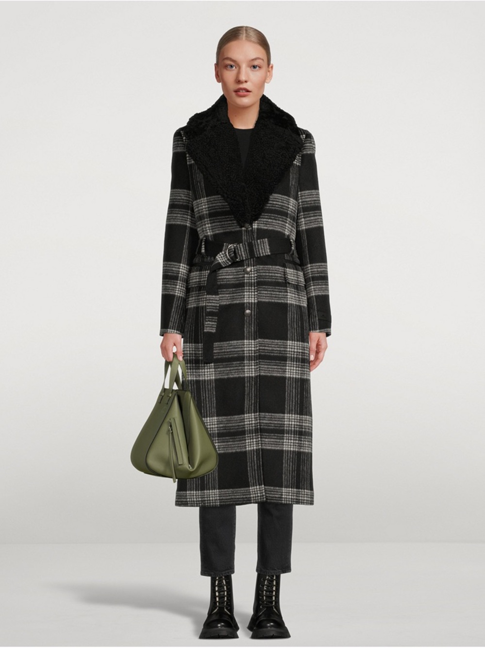 Moose Knuckles Turnagain Wool Blend Plaid Coat - Medium